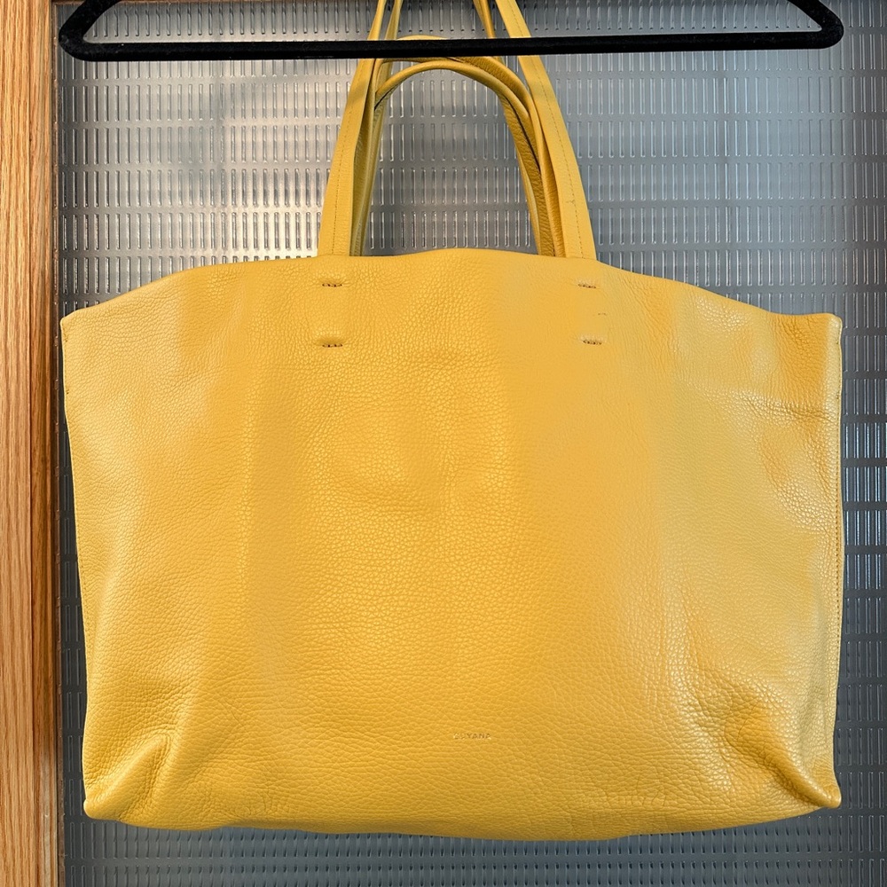 Cuyana Easy Tote Bag - Daffodil Yellow Leather